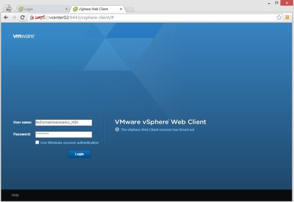 22. vSphere web client  login